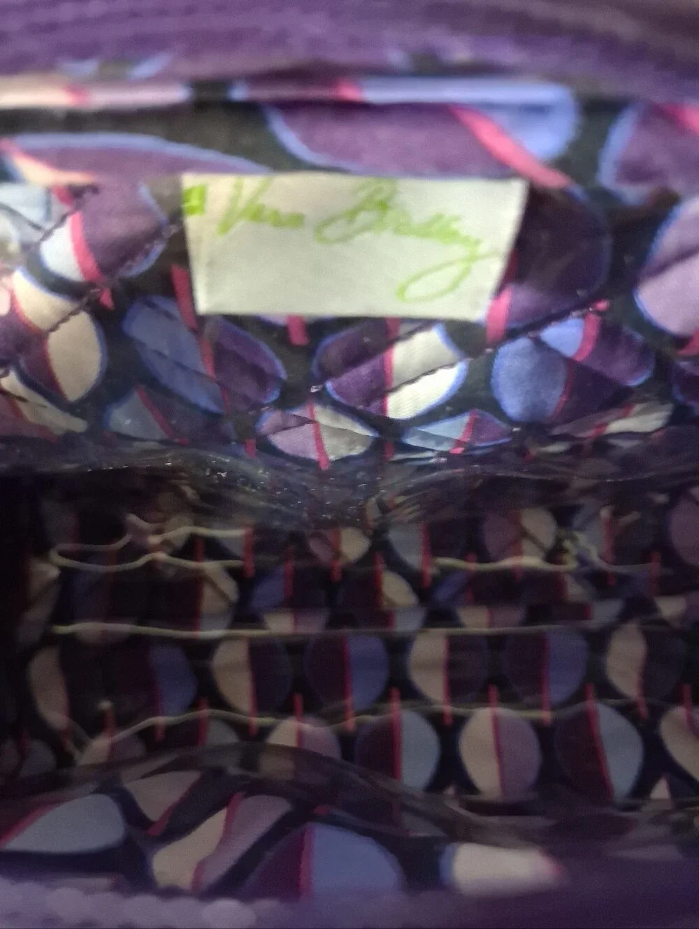 Vera Bradley Combo Beautiful Purple Quilted Cosmetic Case With Glasses Case